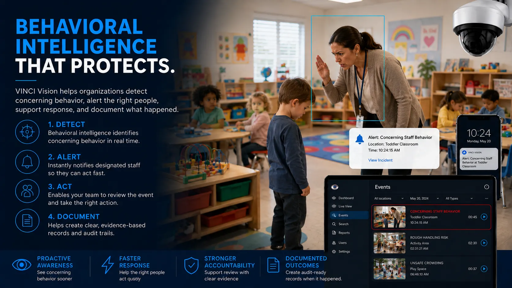 The same platform detecting concerning staff behavior in a toddler classroom.